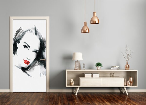 Samolepiace fototapety na dvere žena portrét 75x205 cm