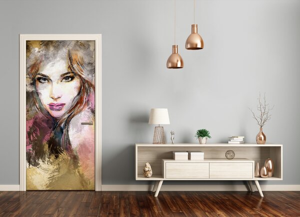 Samolepiace fototapety na dvere abstrakcie žena 75x205 cm