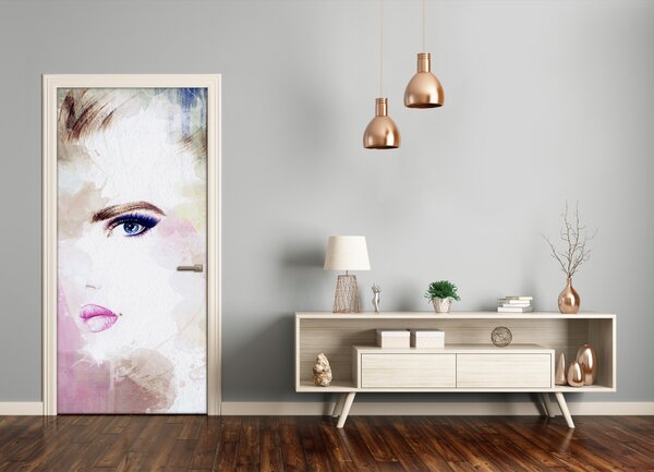 Samolepiace fototapety na dvere abstrakcie žena 95x205 cm