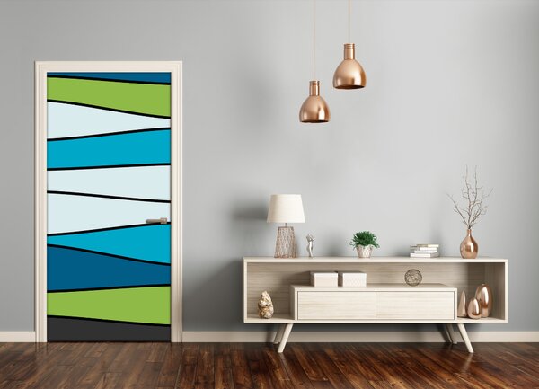 Samolepiace fototapety na dvere farebné pásky 75x205 cm