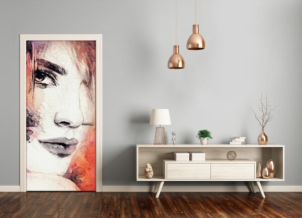 Samolepiace fototapety na dvere abstrakcie žena 75x205 cm