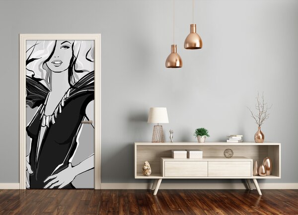 Samolepiace fototapety na dvere ilustrácie móda 75x205 cm