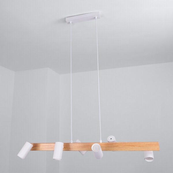 Brilagi - Závesný luster SELE 6xGU10/30W/230V biela/dubový dekor