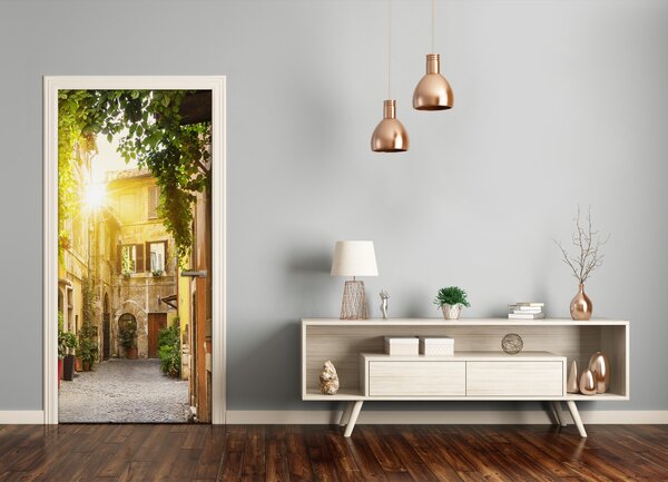 Fototapeta samolepiace na dvere talianskej uličky 95x205 cm