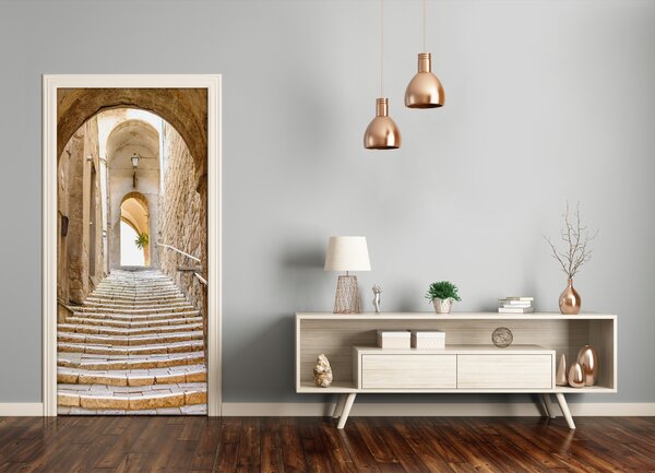 Fototapeta samolepiace na dvere úzke uličky 75x205 cm