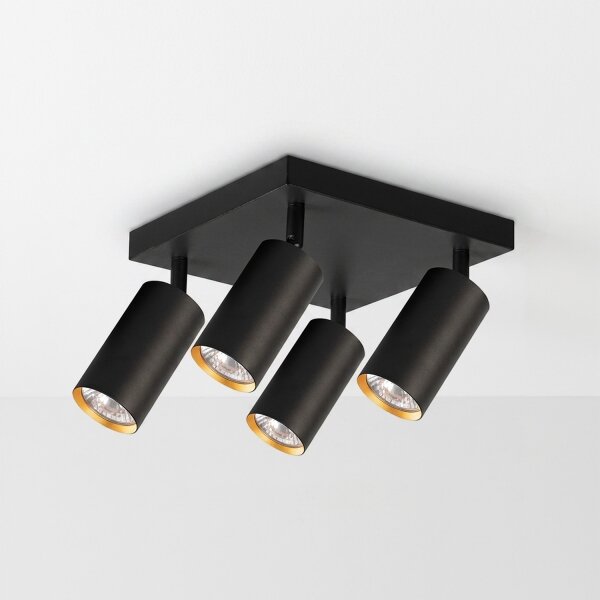 Brilagi - Bodové svietidlo SELE SQUARE 4xGU10/30W/230V čierna/zlatá