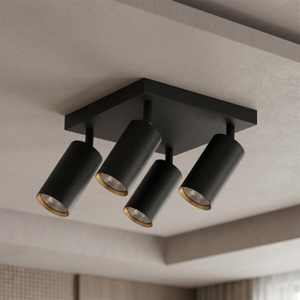 Brilagi - Bodové svietidlo SELE SQUARE 4xGU10/30W/230V čierna/zlatá