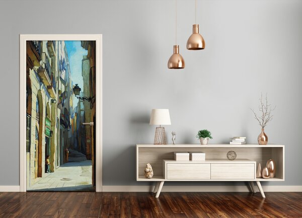 Fototapeta samolepiace na dvere ulica Barcelony 85x205 cm