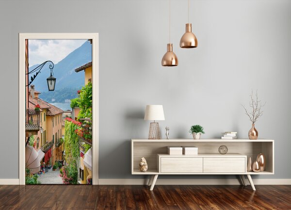 Fototapeta samolepiace na dvere talianskej uličky 75x205 cm