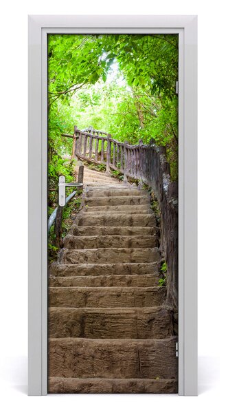 Fototapeta samolepiace na dvere schody v lese 85x205 cm