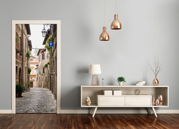 Fototapeta samolepiace na dvere talianskej uličky 95x205 cm
