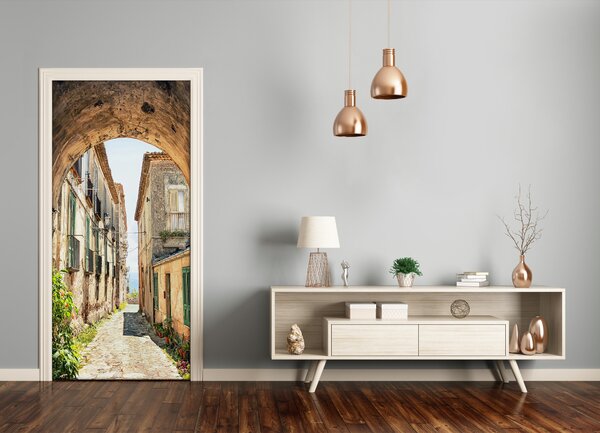 Fototapeta samolepiace na dvere talianskej uličky 95x205 cm