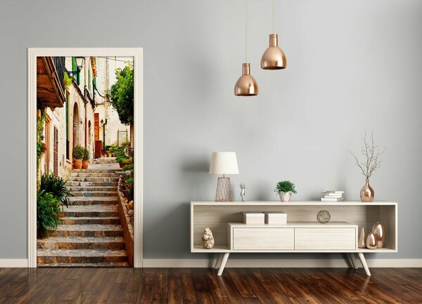 Fototapeta samolepiace dvere španielsko uličky 85x205 cm