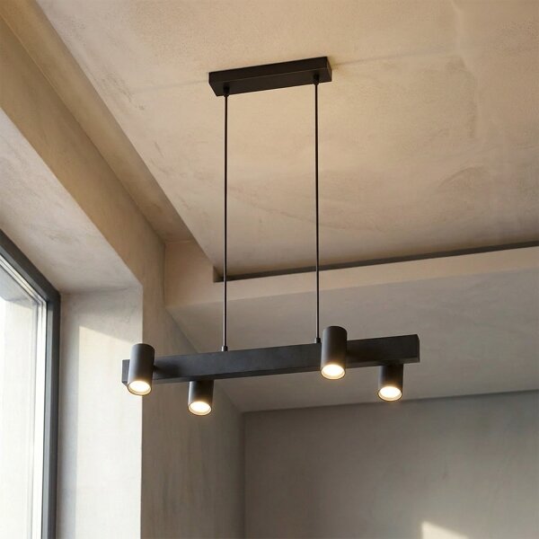 Brilagi - LED RGBW stmievateľný luster na lanku SELE 4xGU10/6,5W/230V čierny