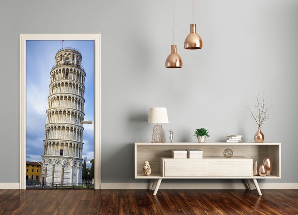 Fototapeta samolepiace dvere šikmá veža PIZAY 95x205 cm