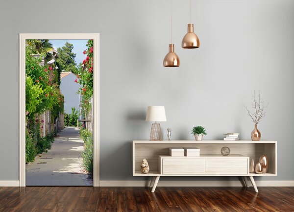 Fototapeta samolepiace dvere francúzskej uličky 75x205 cm