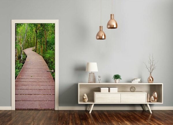 Fototapeta samolepiace dvere chodník džungle 75x205 cm