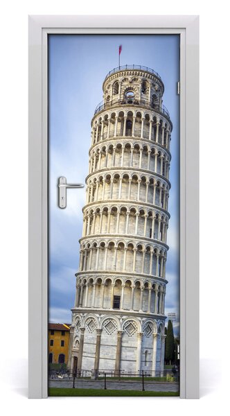 Fototapeta samolepiace dvere šikmá veža PIZAY 95x205 cm