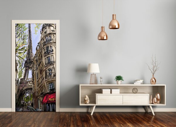 Fototapeta samolepiace na dvere Eiffelova veža 85x205 cm