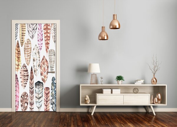 Fototapeta na dvere farebná perá 75x205 cm