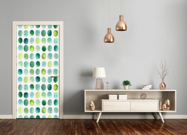 Fototapeta na dvere zelené bodky 85x205 cm