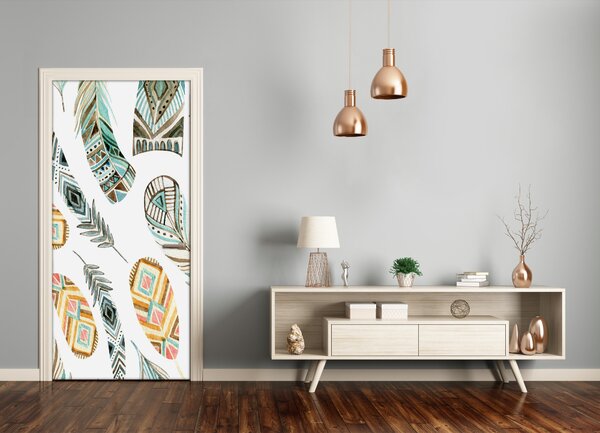 Fototapeta na dvere etnická pera 75x205 cm