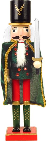 Luskáčik so zeleným plášťom 38cm (Luskáčik dekorácia na vianoce)