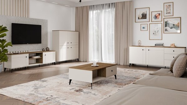 TP Living Konferenčný stolík Point 110 cm dub Castello/kašmírový