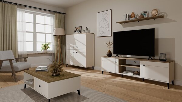 TP Living Konferenčný stolík Point 110 cm dub Castello/kašmírový