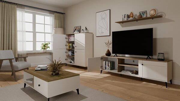 TP Living Konferenčný stolík Point 110 cm dub Castello/kašmírový
