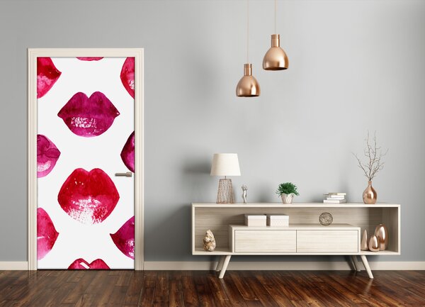 Fototapeta na dvere červené pery 85x205 cm