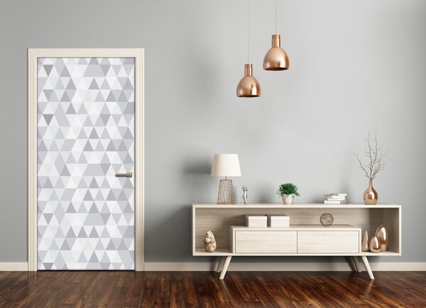 Fototapeta na dvere šedé trojuholníky 95x205 cm