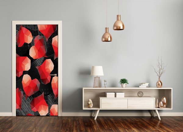 Fototapeta na dvere geometrická srdce 85x205 cm
