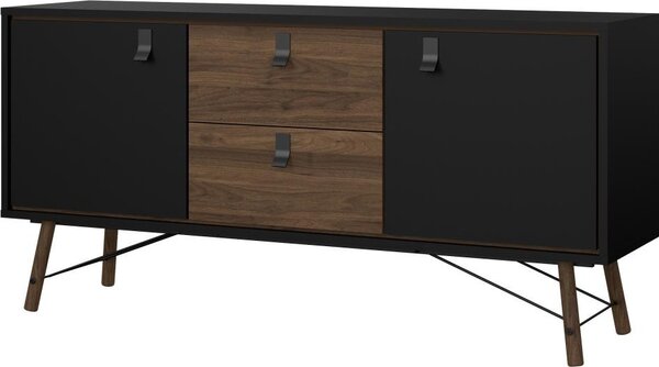 Tvilum Komoda Rainy 150 cm čierna/orech tmavý