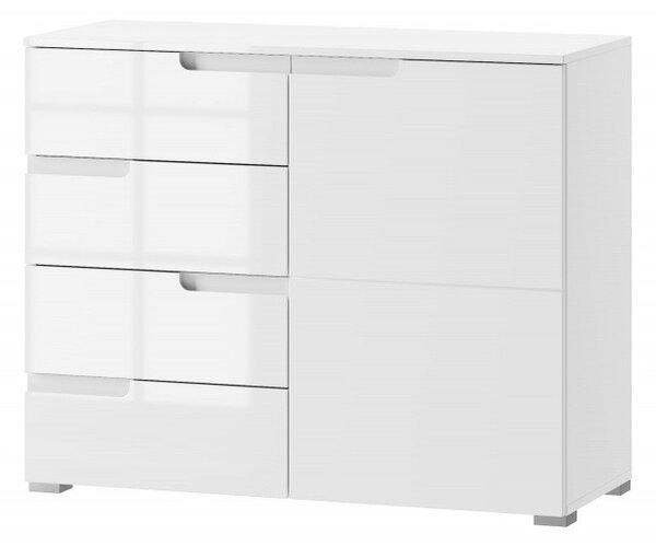Szynaka Komoda Selene 5 100 cm biela lesklá/matná