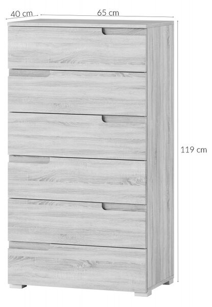 Szynaka Komoda Selene 3 119 cm biela mat/lesk