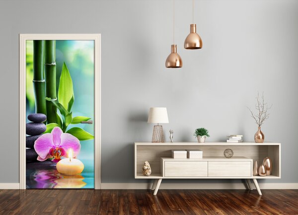 Fototapeta samolepiace Orchidea a bambus 75x205 cm
