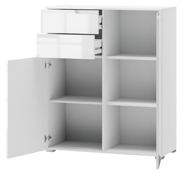 Szynaka Komoda Selene 7 100 cm biela lesklá/matná
