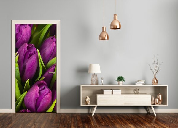 Fototapeta samolepiace fialové tulipány 95x205 cm