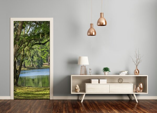 Fototapeta na dvere jazero v parku 75x205 cm