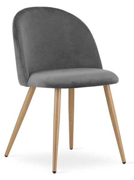 Sivá zamatová stolička BELLO