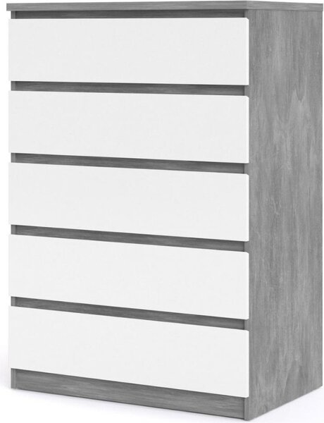 Tvilum Komoda Simplicitous II betón/biela lesk