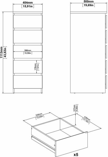 Tvilum Komoda Simplicitous 233 40 cm čierny mat