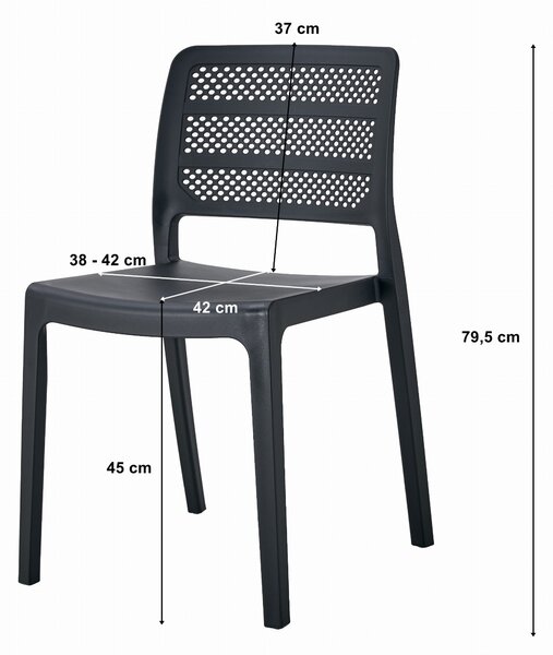 Čierna plastová stolička PAGI