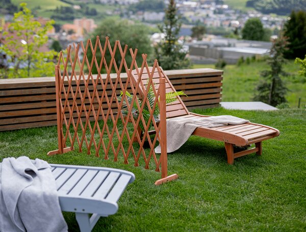 KONDELA Mriežková zástena, hnedá/drevo, 250 cm, KEJLY