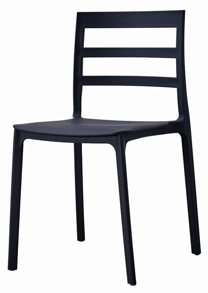 Čierna plastová stolička ELBA