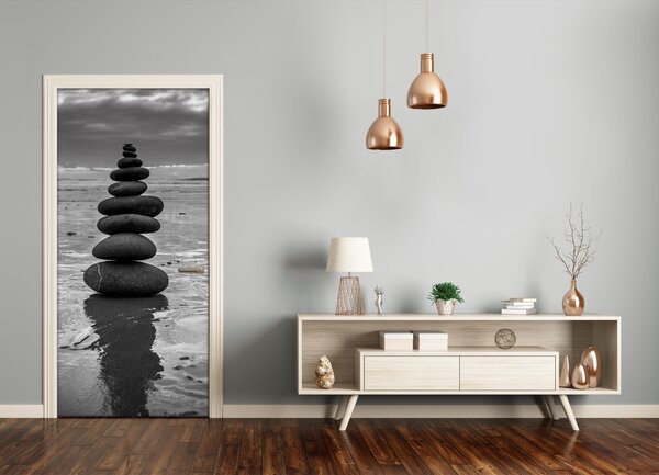 Fototapeta na dvere kamene na pláži 95x205 cm