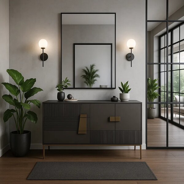 LivinHill Komoda Stilig ST102 160 cm grafit/zlatá