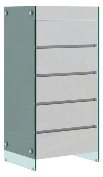 LivinHill Komoda Soho 59 cm biela/číra