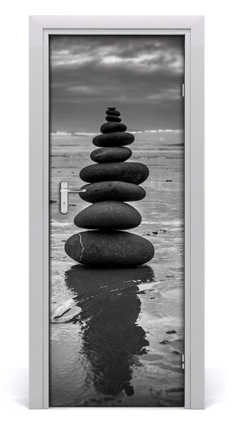 Fototapeta na dvere kamene na pláži 95x205 cm